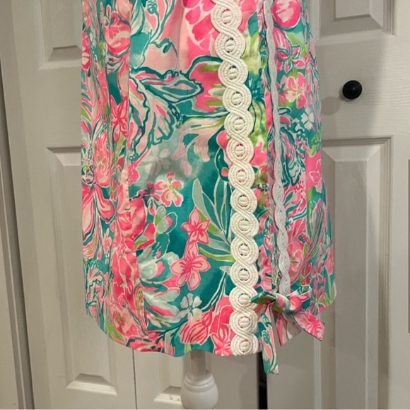 Lilly Pulitzer, Floral Sleeveless Dress - Pink and Green, Size 6 - Picture 4 of 4